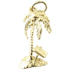 14 Karat Yellow Gold Florida Palm Tree Charm