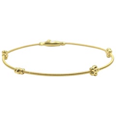 14 Karat Yellow Gold Flower Bracelet