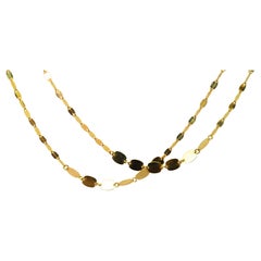 14 Karat Yellow Gold Flutter Chain Necklace