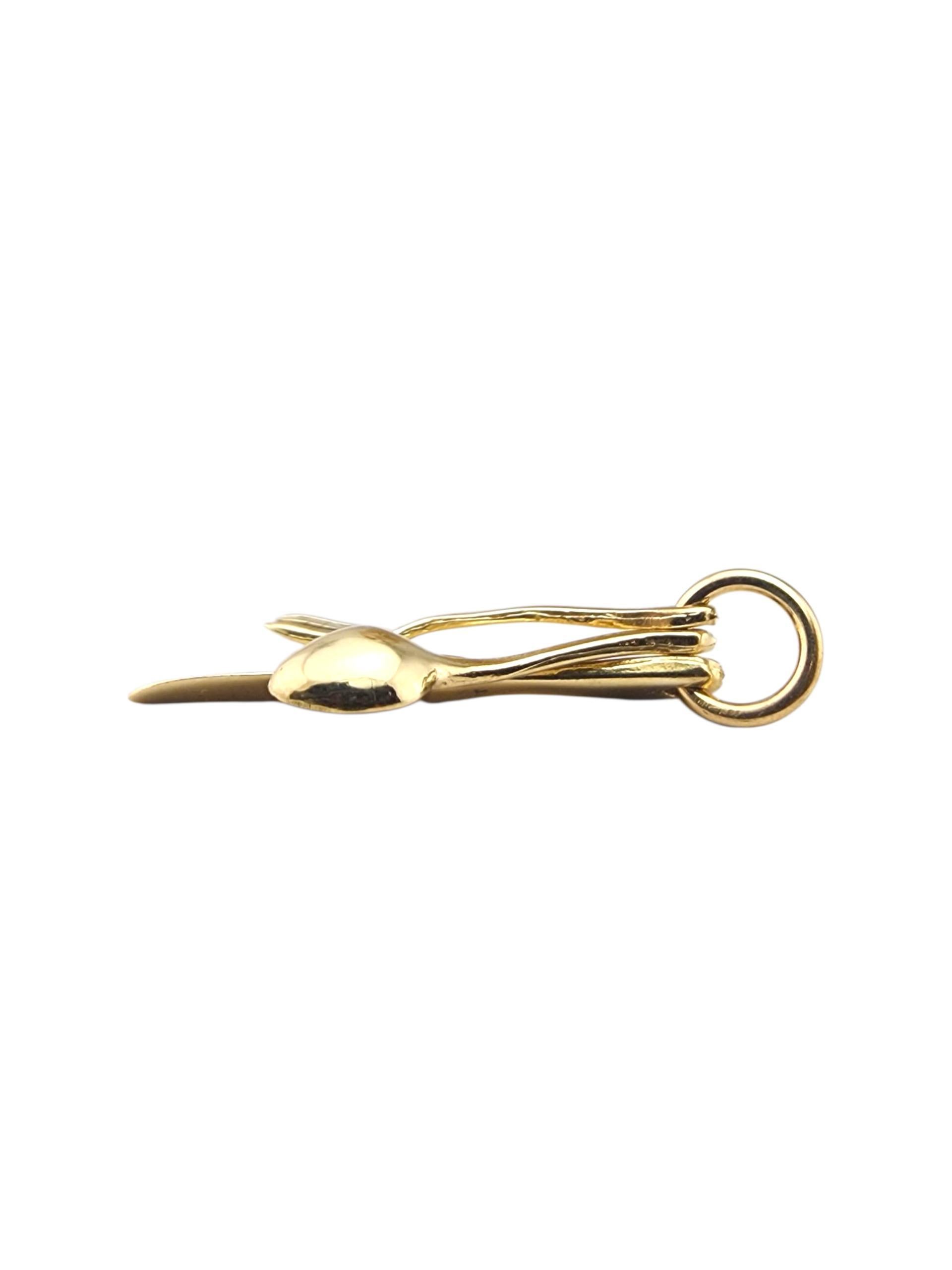 Charm Fourchette, couteau et cuillère en or jaune 14 carats #23271 Bon état - En vente à Washington Depot, CT