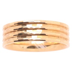 Used 14 Karat Yellow Gold Four-Tier Design Wedding Ring / Wedding Band