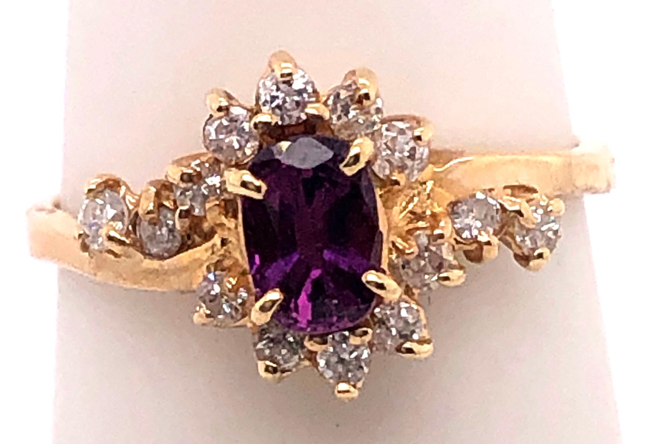 engagement ring with amethyst accents