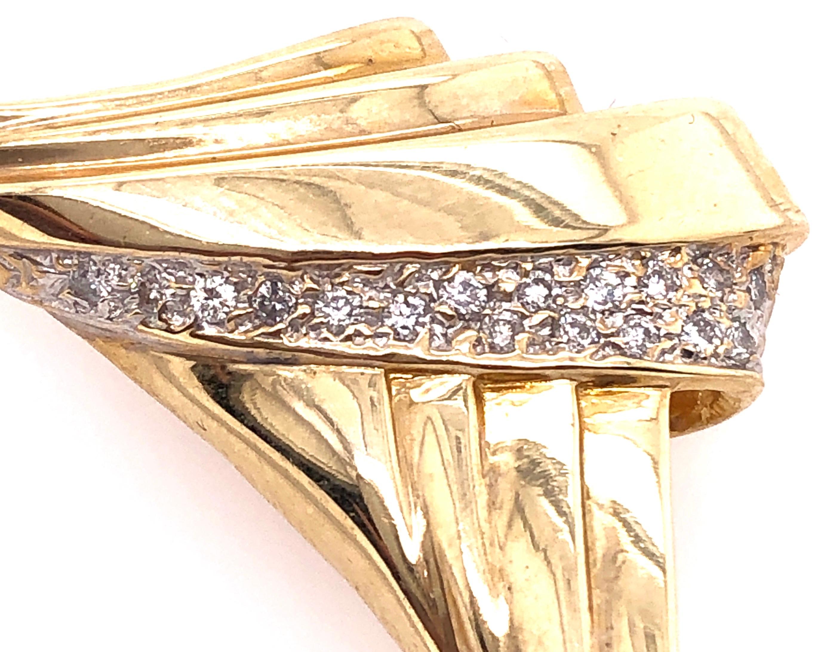 Breloque / pendentif en or jaune 14 carats de forme libre avec diamants Bon état - En vente à Manhasset, NY
