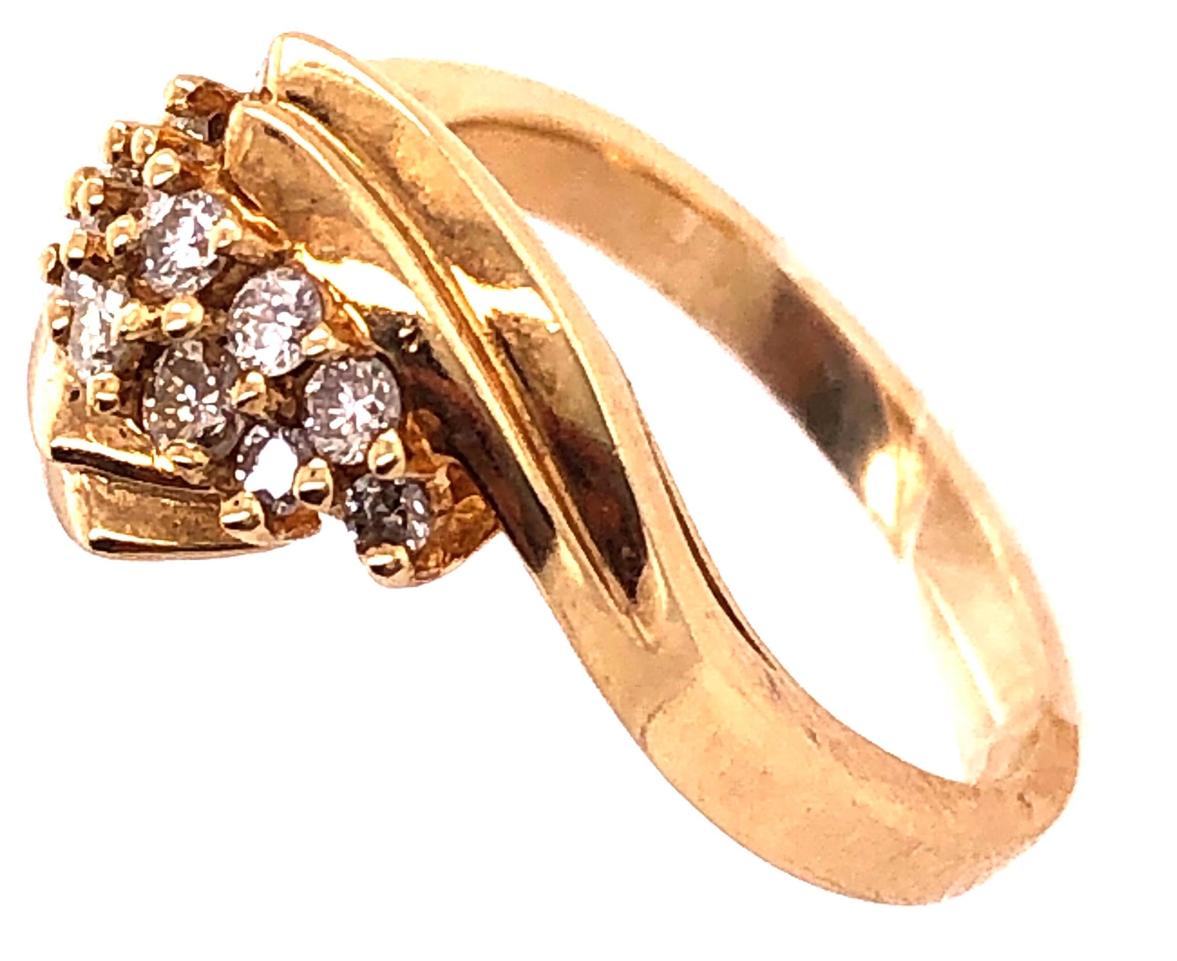 14 Karat Yellow Gold Freeform Diamond Cluster Ring 0.50 TDW In Good Condition For Sale In Stamford, CT