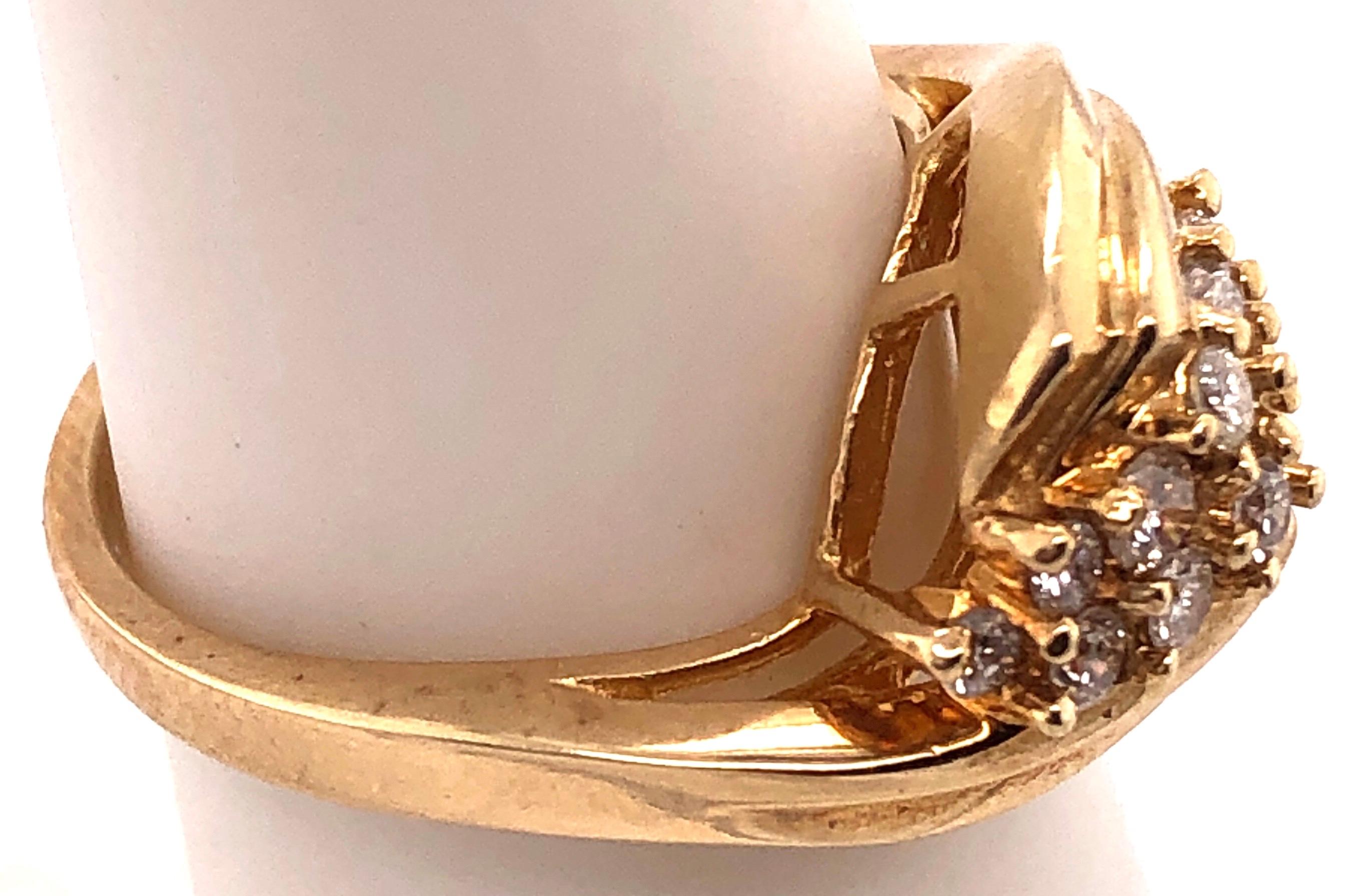 14 Karat Yellow Gold Freeform Diamond Cluster Ring 0.50 TDW For Sale 1