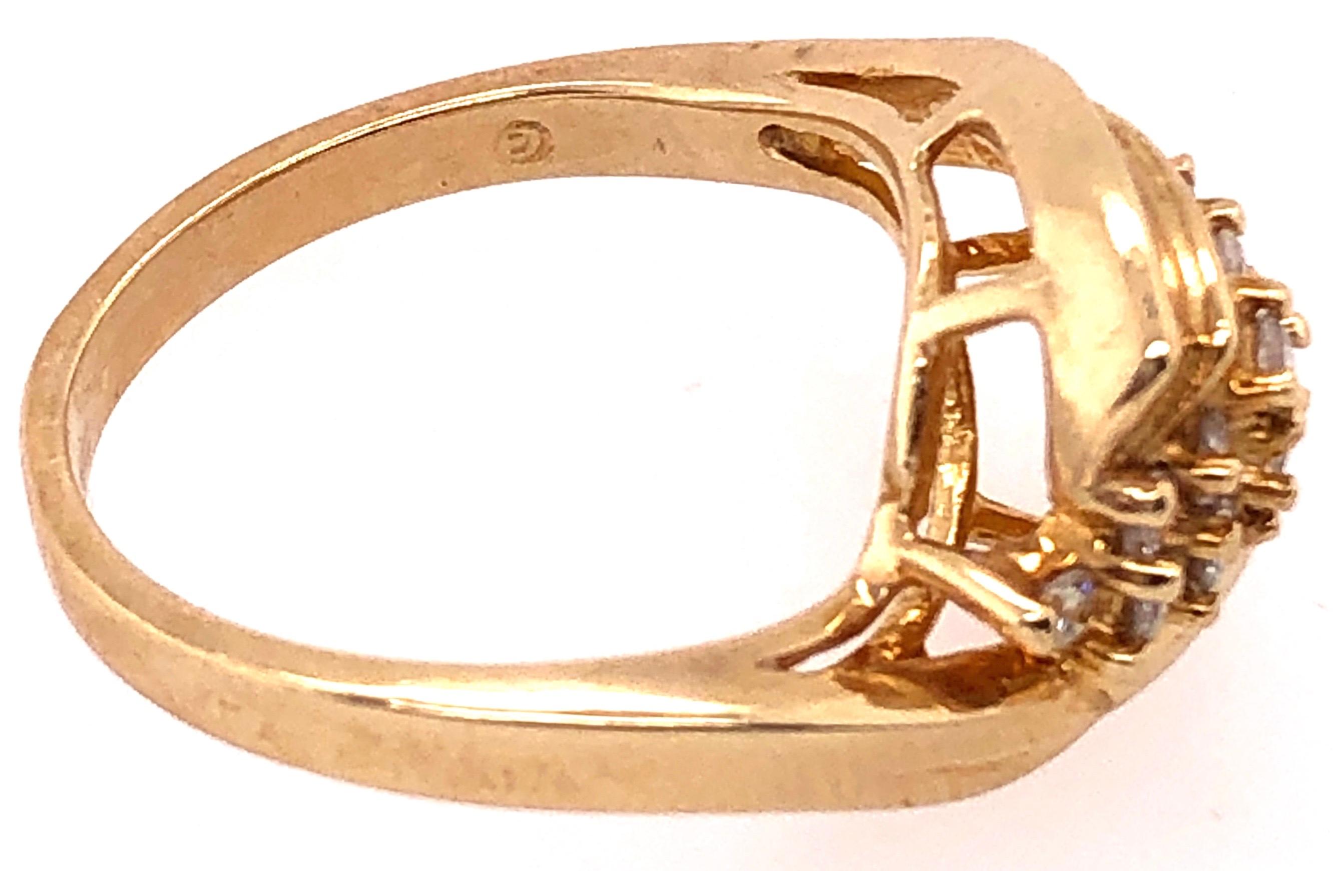 14 Karat Yellow Gold Freeform Diamond Cluster Ring 0.50 TDW For Sale 2
