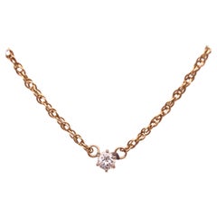 14 Karat Yellow Gold Free Form Link with 0.25 Carat Round Diamond
