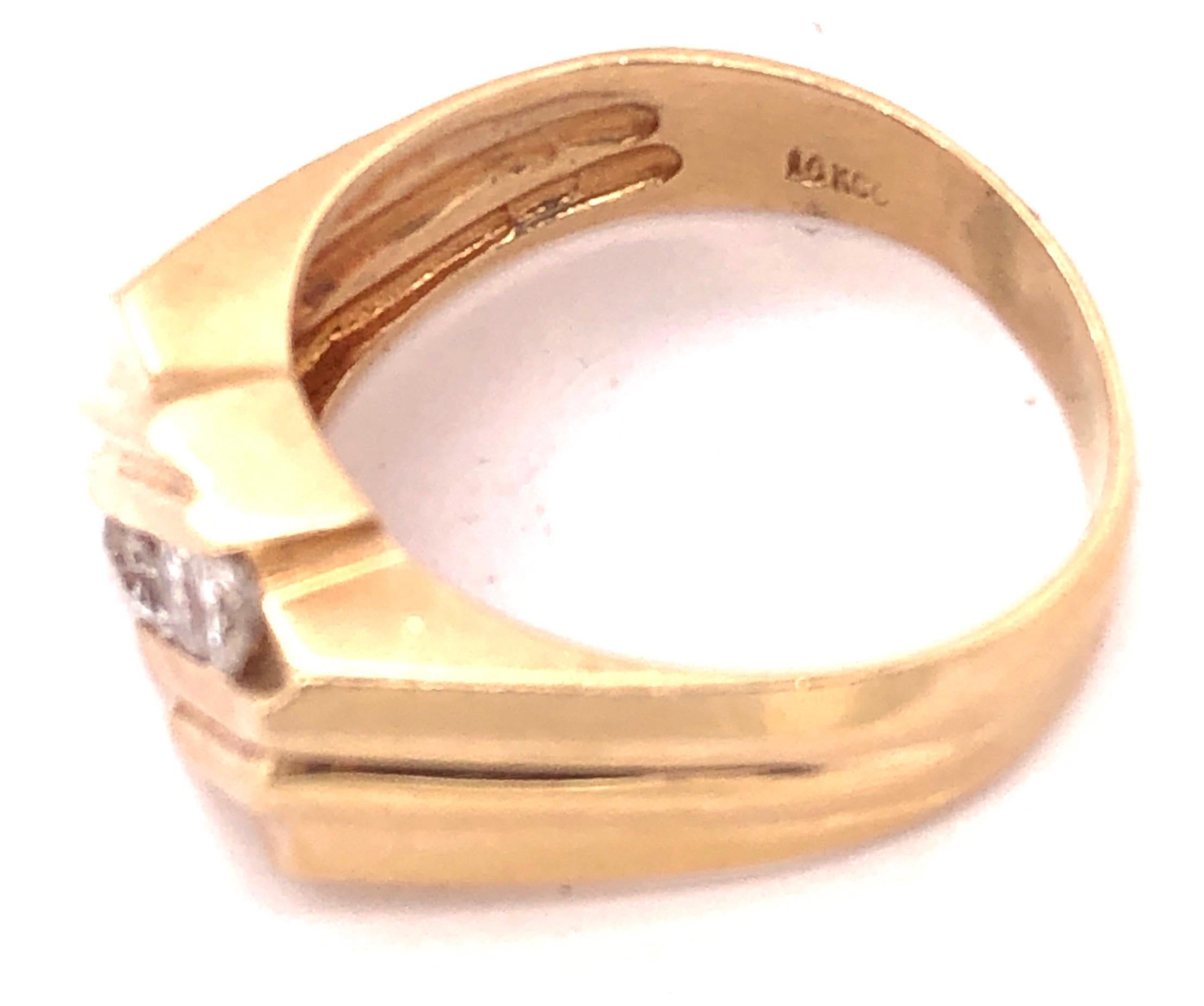 14 Karat Yellow Gold Freeform Ring with Four Diamonds 0.60 TDW For Sale 2