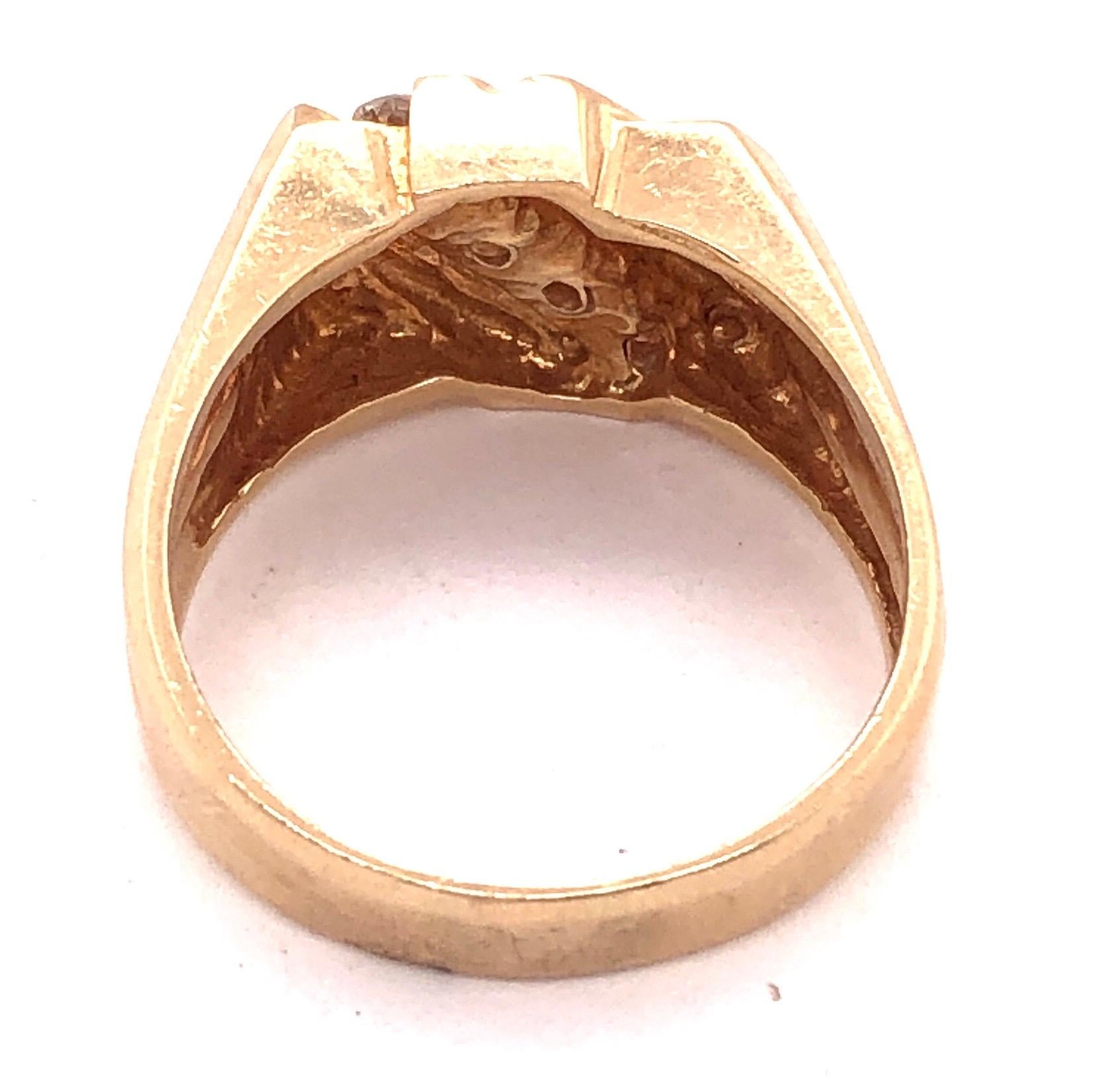 14 Karat Yellow Gold Freeform Ring with Four Diamonds 0.60 TDW For Sale 3