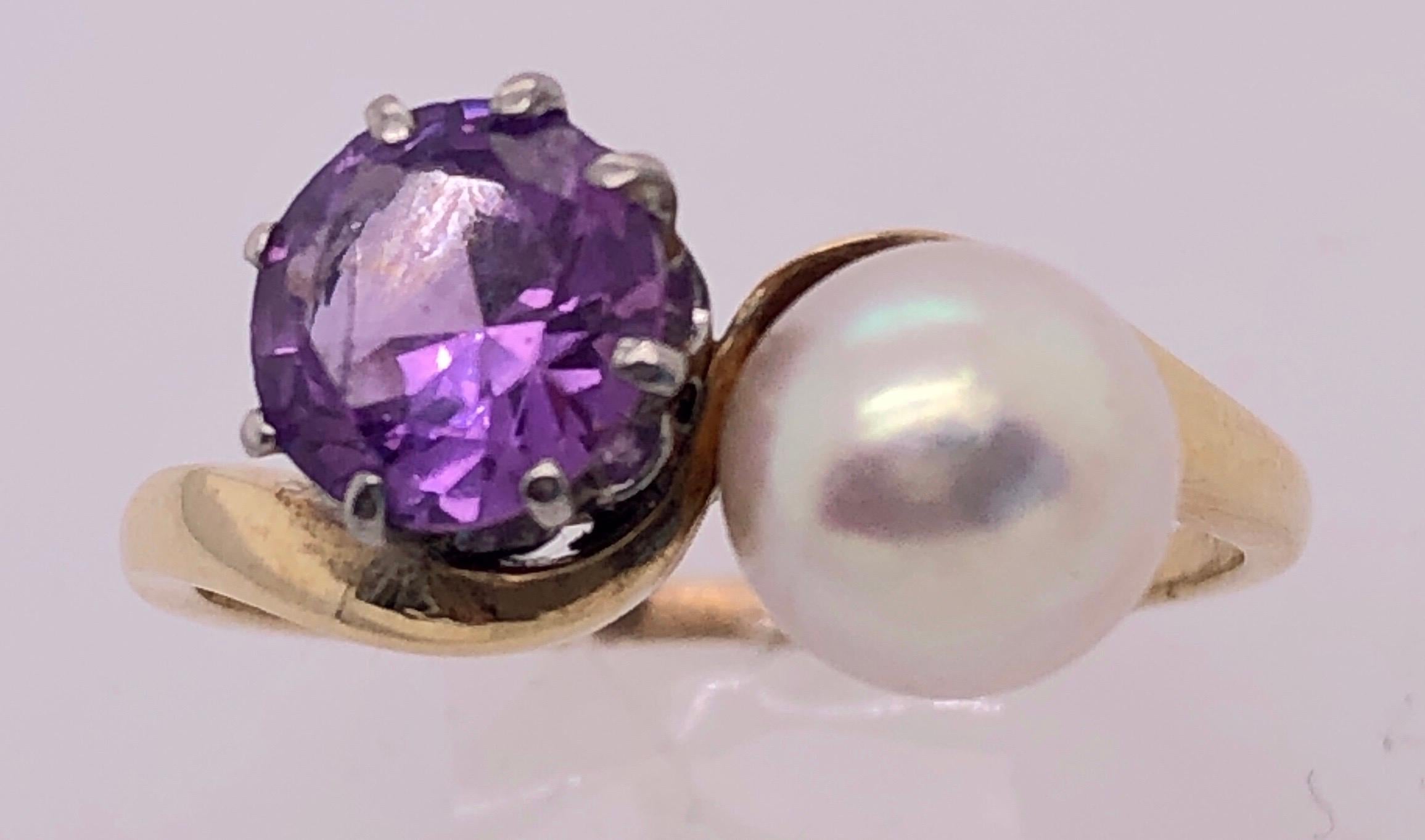 amethyst and pearl ring