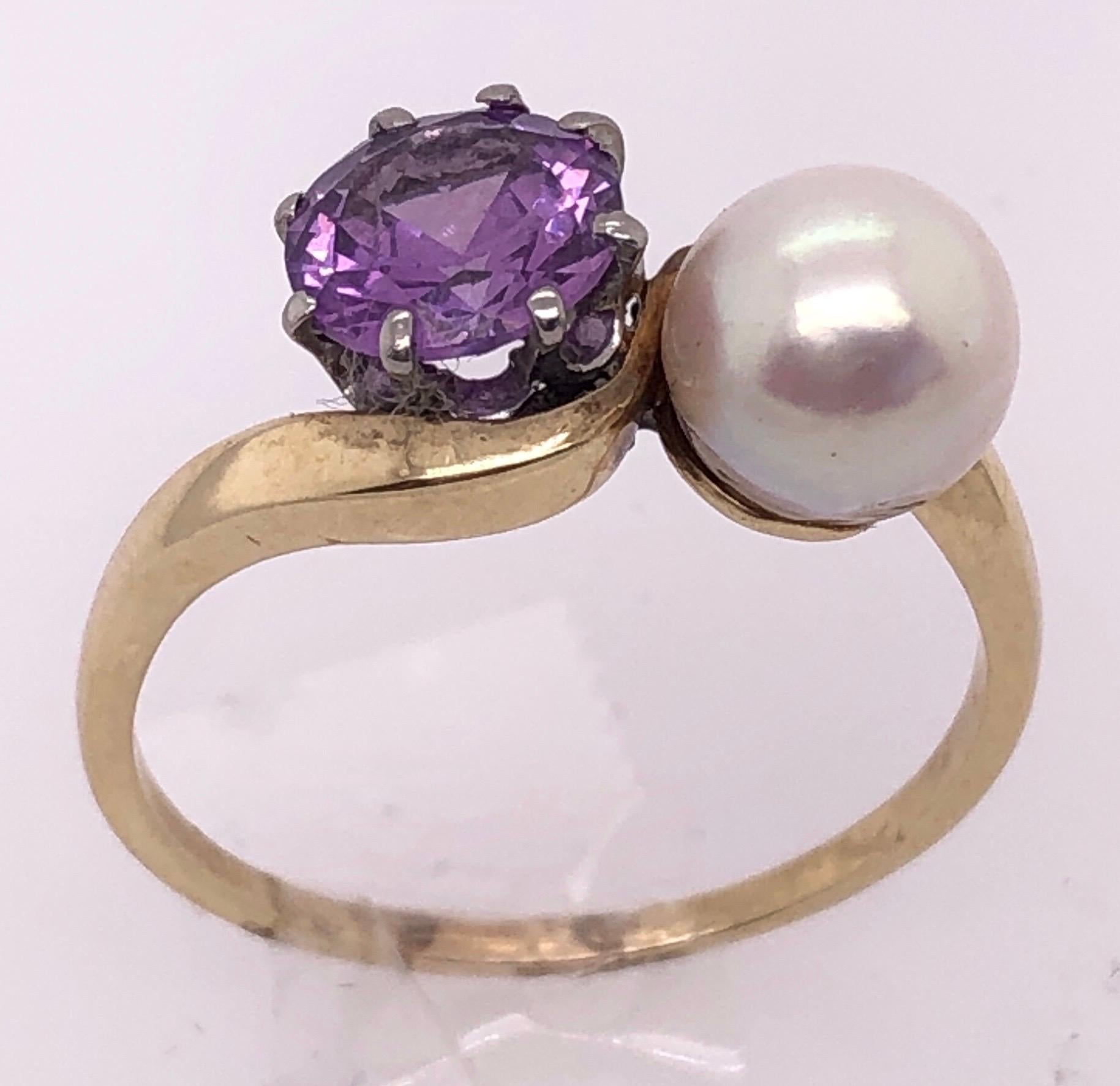 amethyst pearl ring