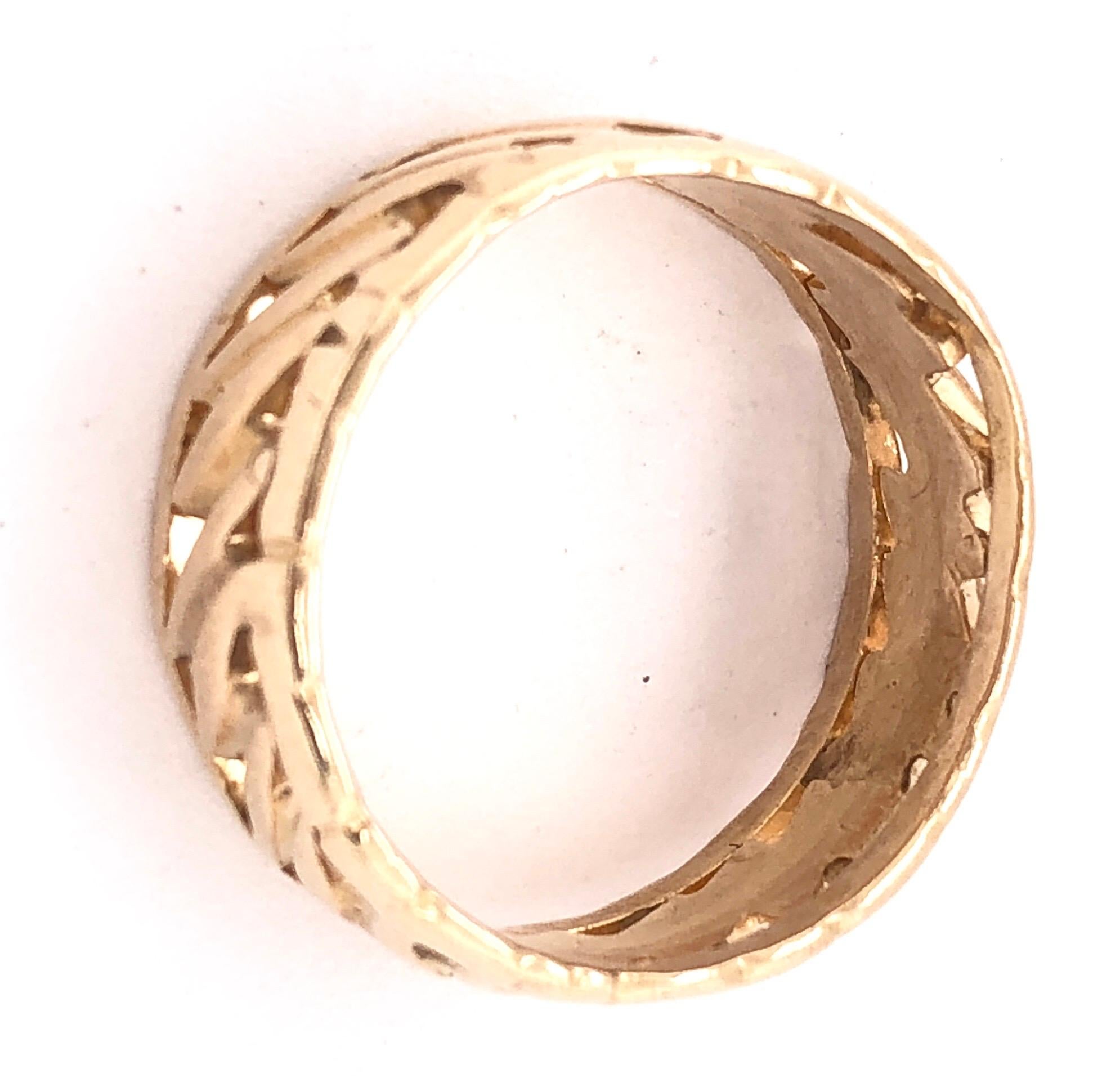 Anneau de mariage en or jaune 14 carats style libre Unisexe en vente