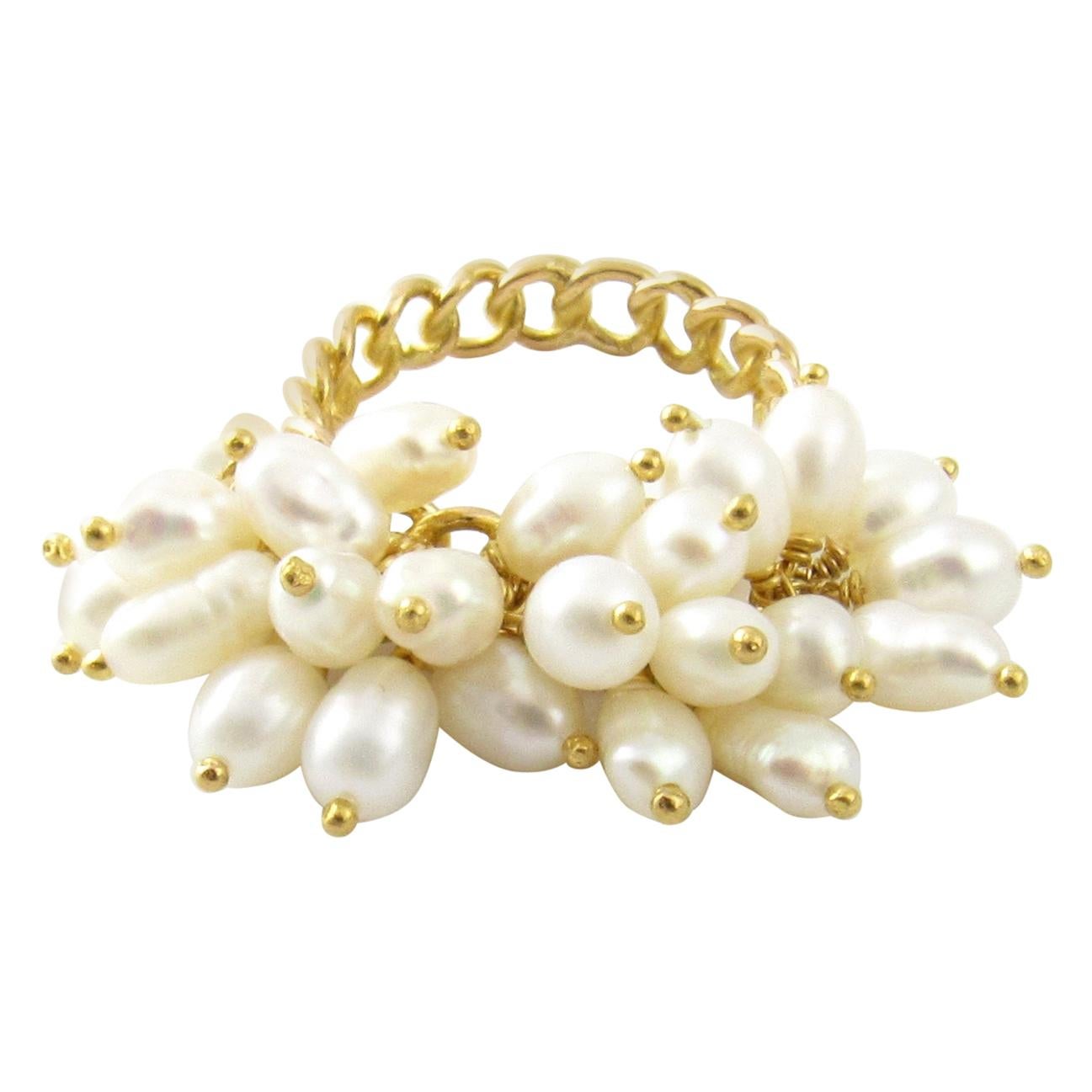 14 Karat Yellow Gold Freshwater Pearl Ring