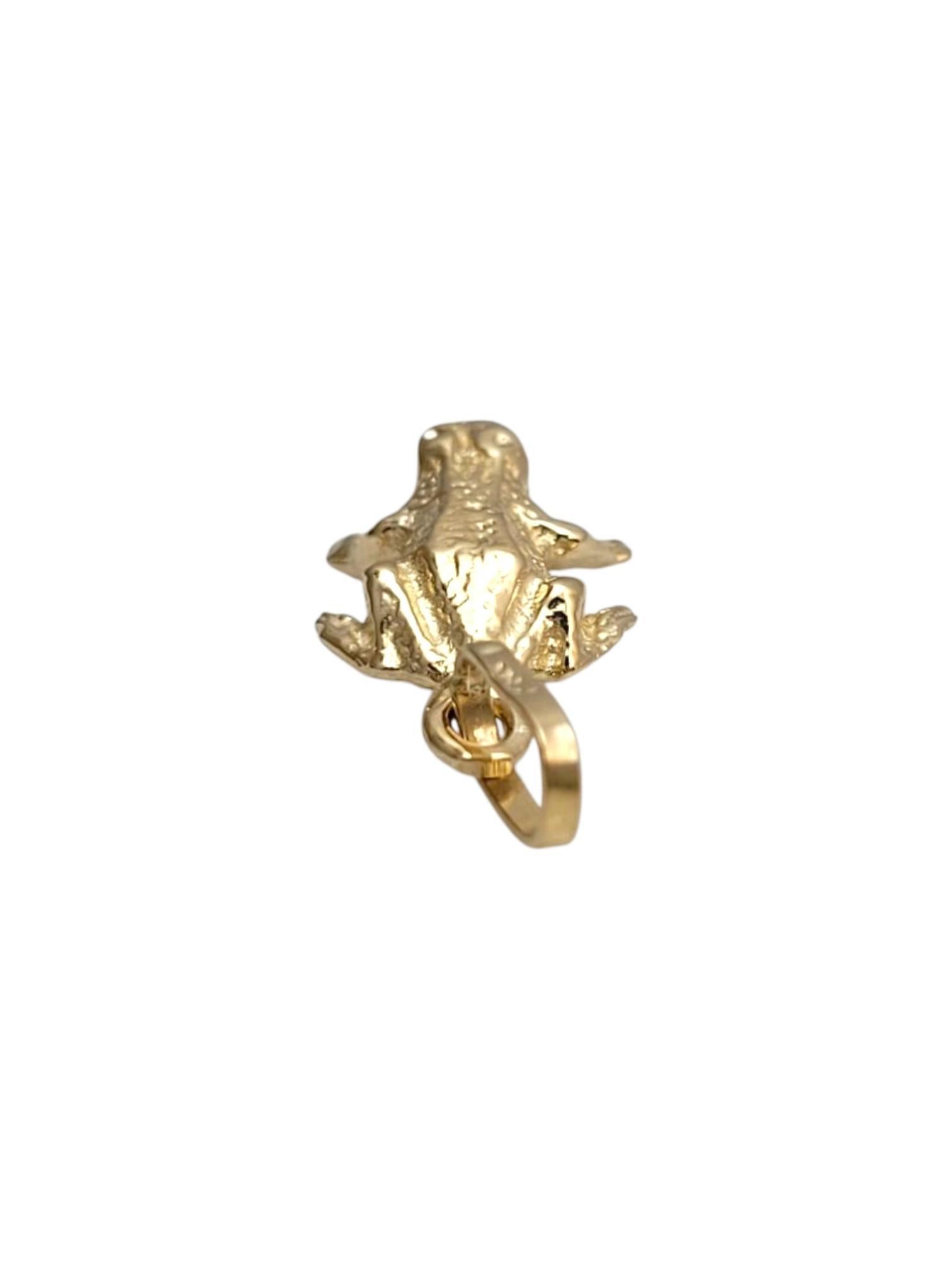 14 Karat Yellow Gold Frog Pendant #21641 Bon état - En vente à Washington Depot, CT