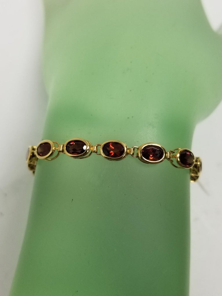 14 Karat Yellow Gold "Tennis" Bracelet at 1stDibs