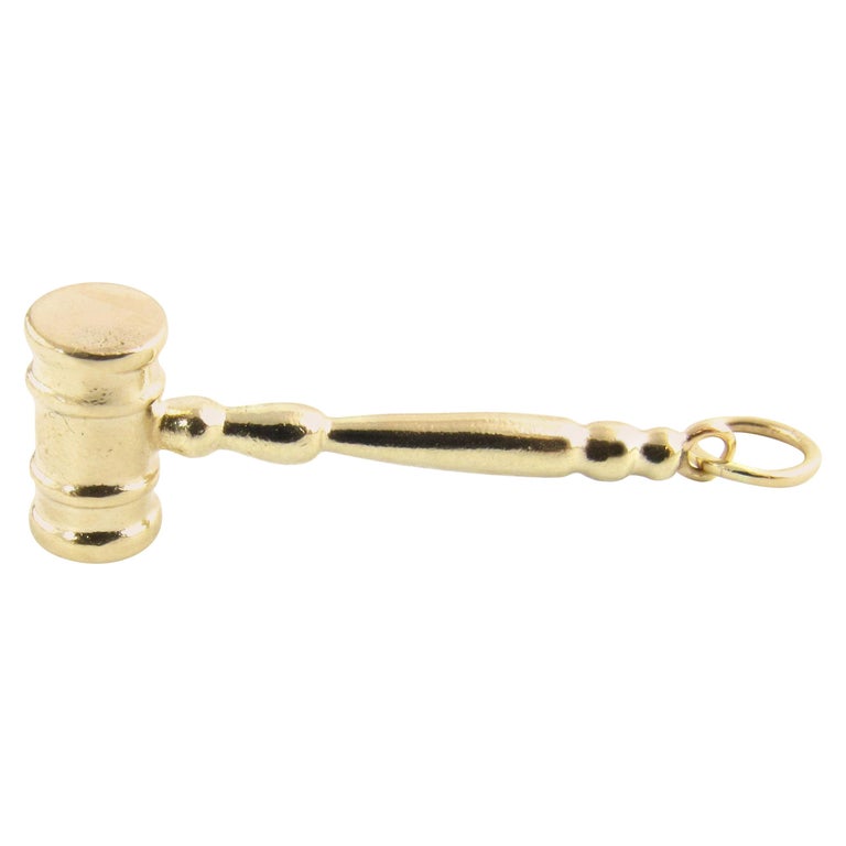 14 Karat Yellow Gold Gavel Charm For Sale at 1stDibs