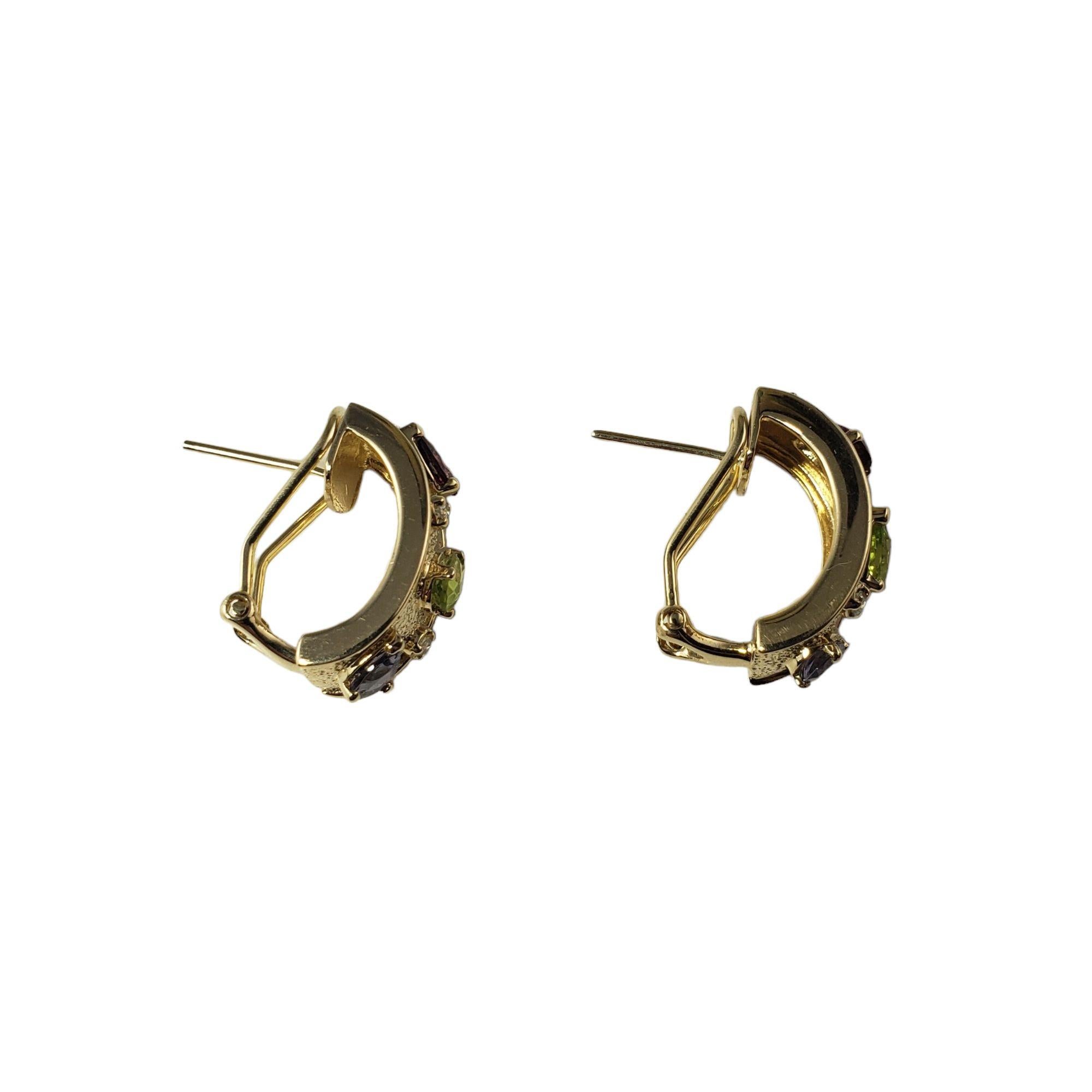 Donna 14 Karat Yellow Gold Gemstone and Diamond Earrings #22286 in vendita