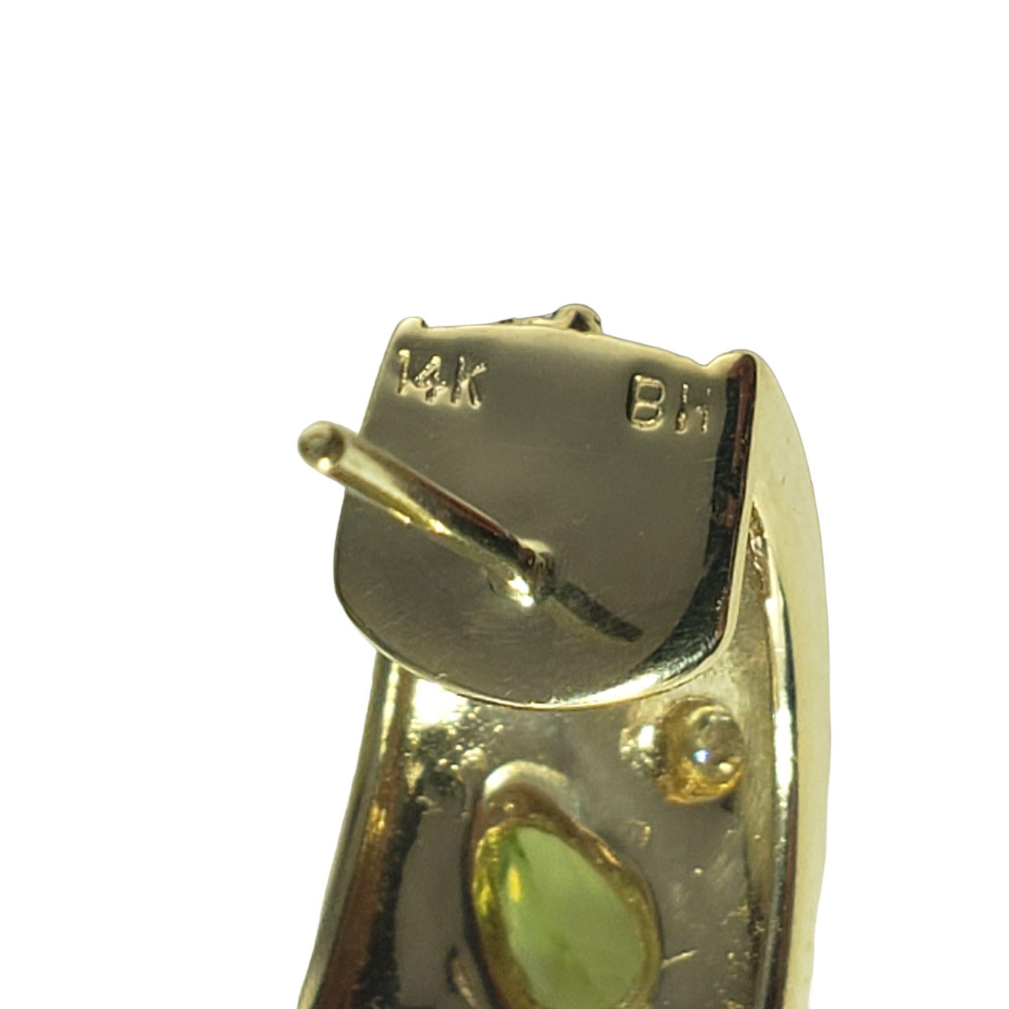 14 Karat Yellow Gold Gemstone and Diamond Earrings #22286 in vendita 2