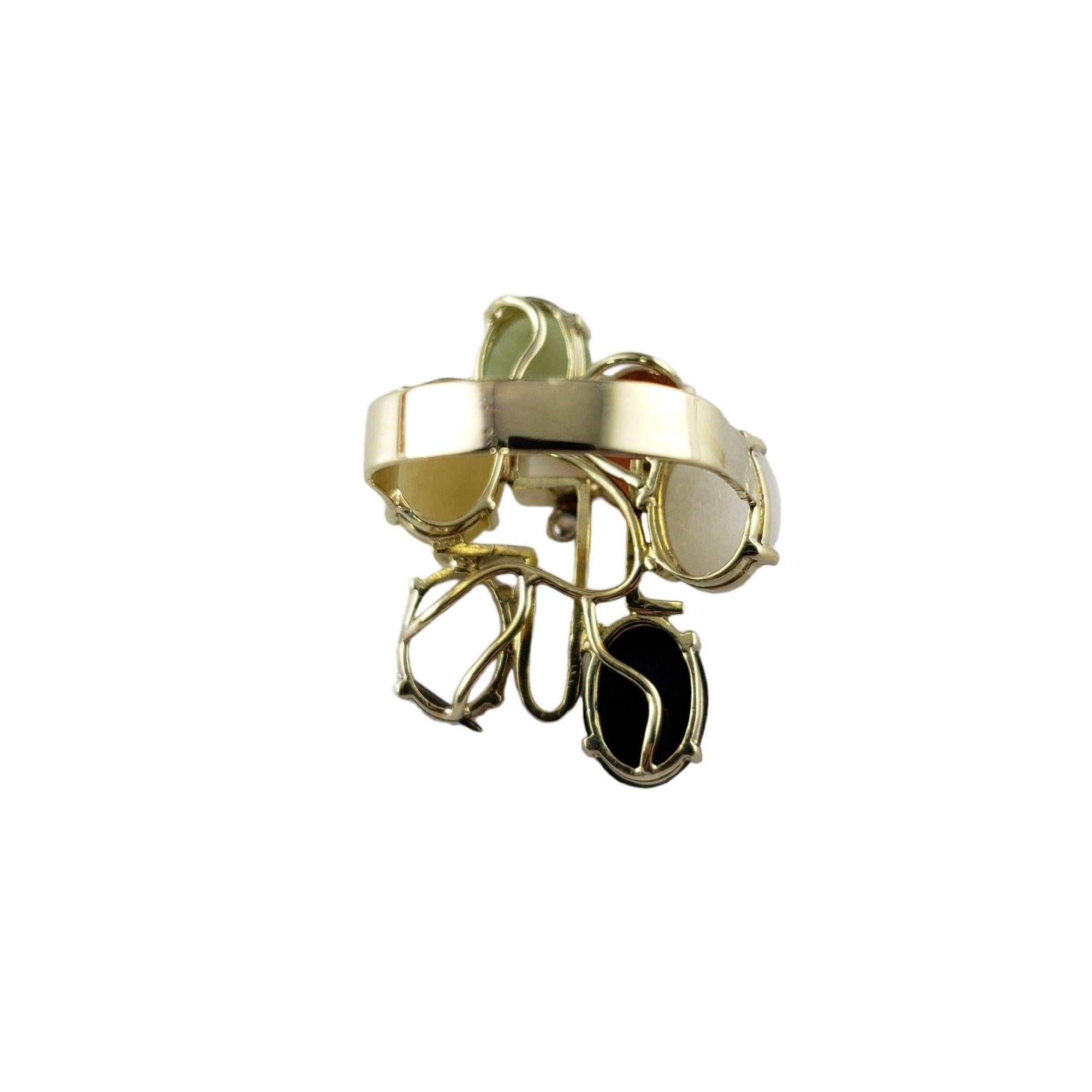 14 Karat Gelbgold Edelstein und Diamant Ring Größe 5. im Zustand „Gut“ im Angebot in Washington Depot, CT