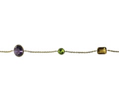 14 Karat Yellow Gold Gemstone Necklace #14845