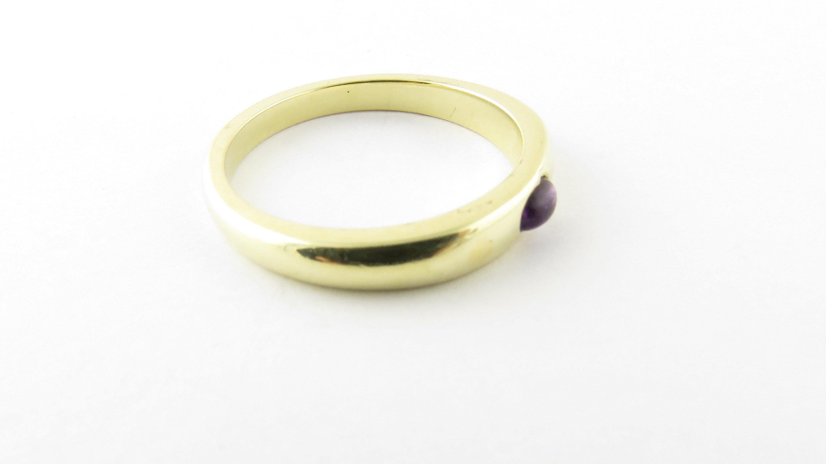 Women's 14 Karat Yellow Gold Genuine Cabochon Amethyst Stackable Ring