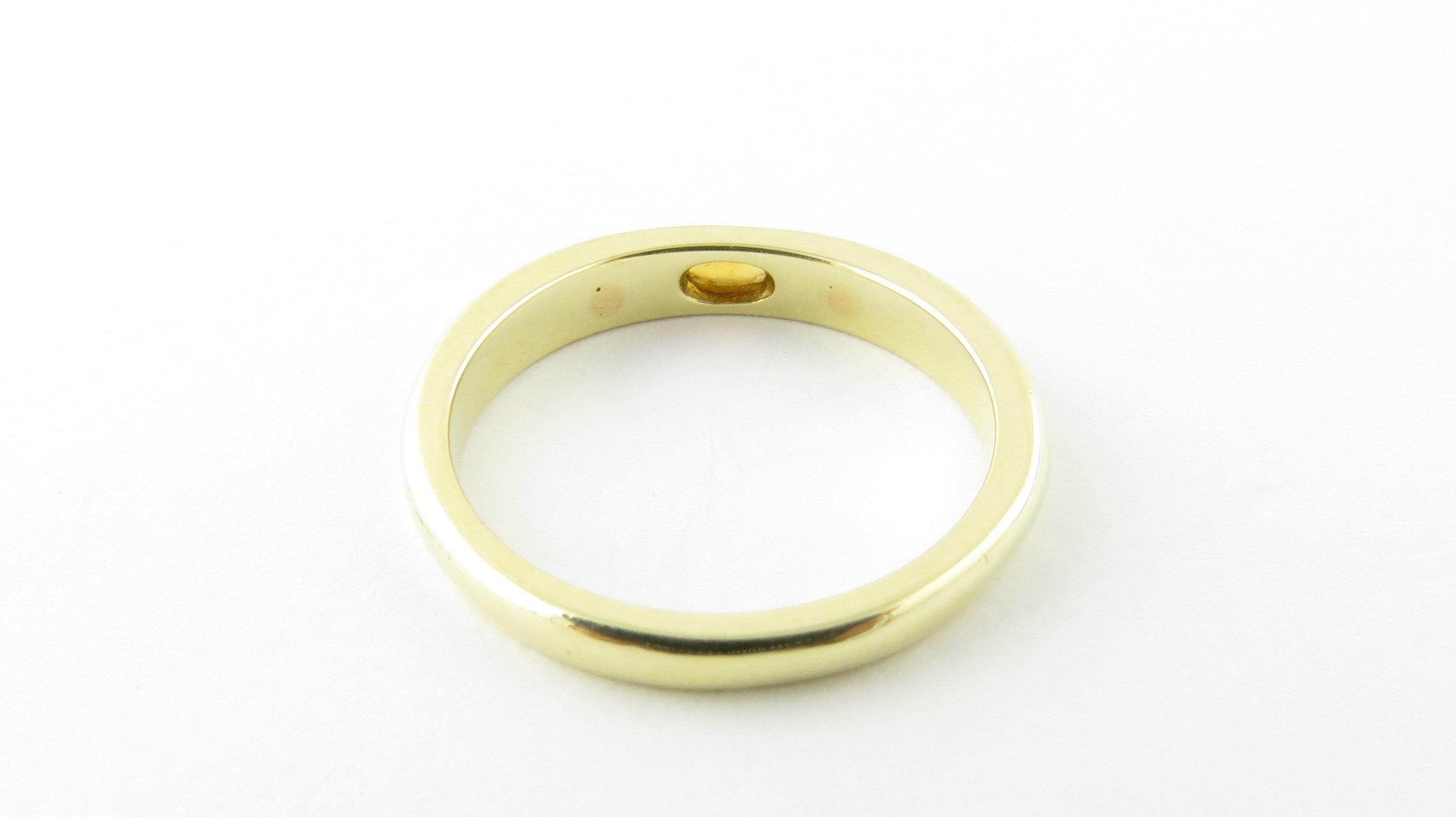 14 Karat Yellow Gold Genuine Cabochon Citrine Stackable Ring For Sale 2