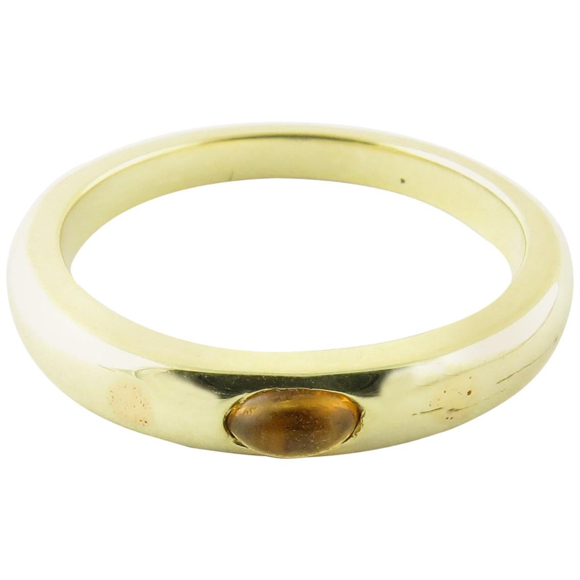 14 Karat Yellow Gold Genuine Cabochon Citrine Stackable Ring