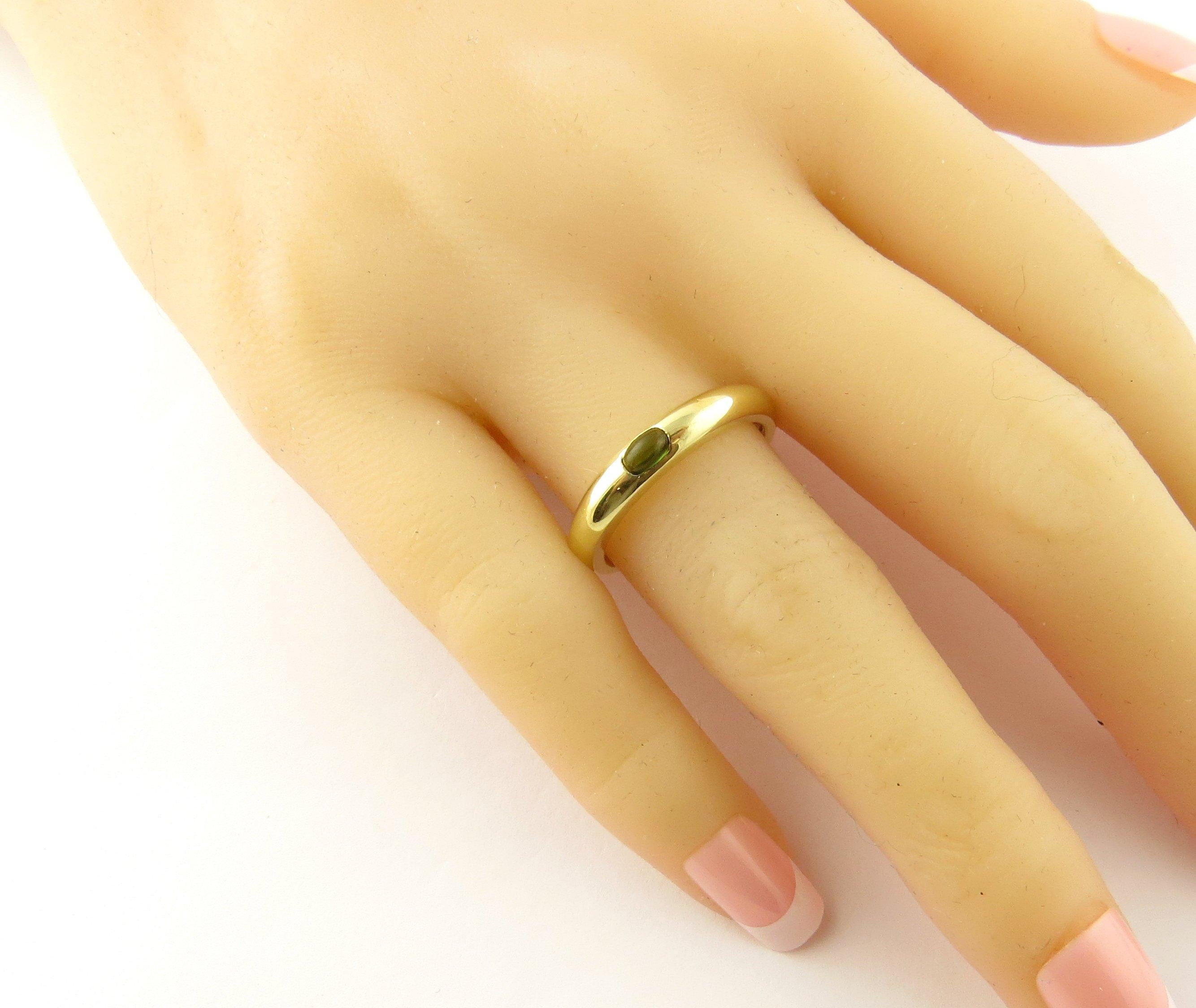 Women's 14 Karat Yellow Gold Genuine Cabochon Peridot Stackable Ring