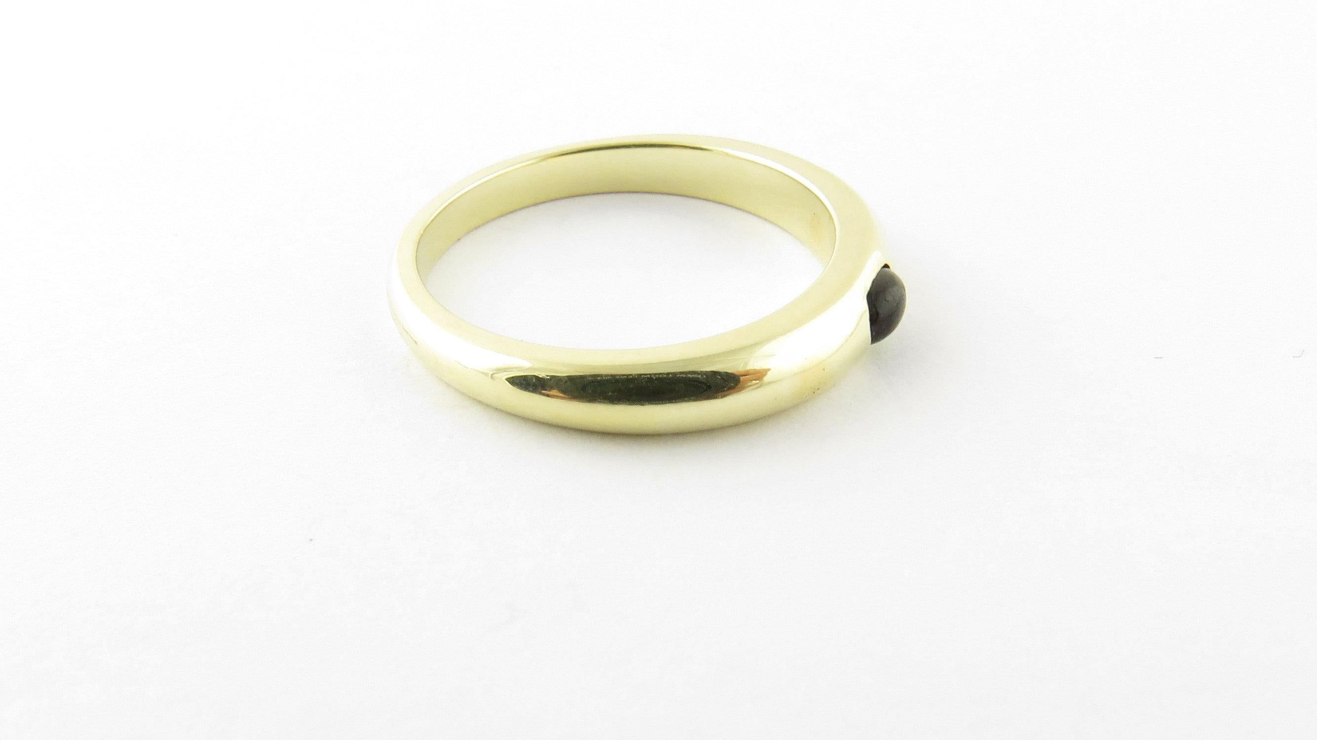 14 Karat Yellow Gold Genuine Cabochon Peridot Stackable Ring 2