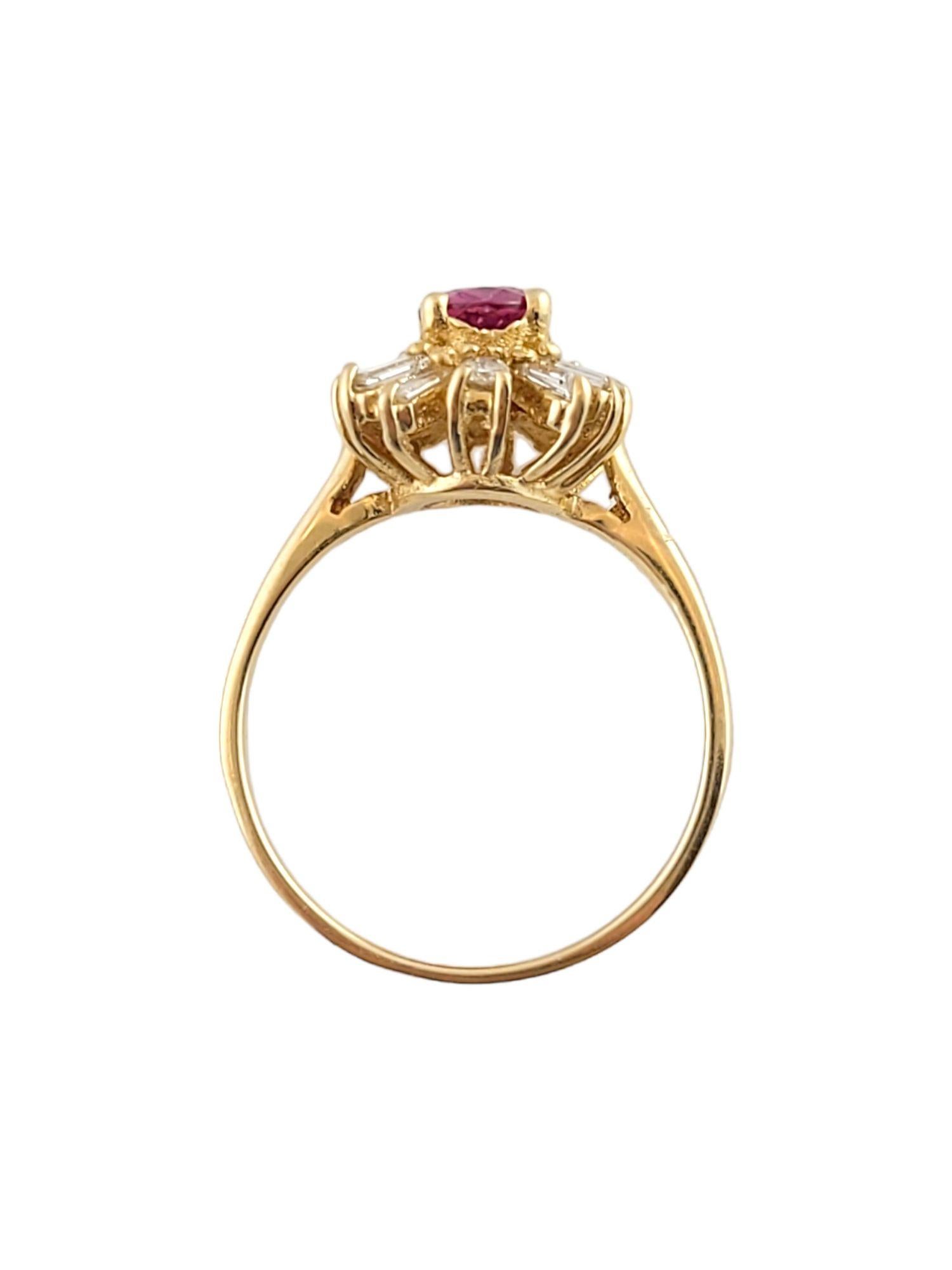 14 Karat Yellow Gold Genuine Ruby and Diamond Ring 8