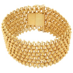 14 Karat Yellow Gold Geometric Bracelet