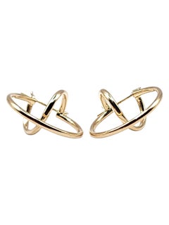 14 Karat Yellow Gold Geometric Circle Earrings #20485