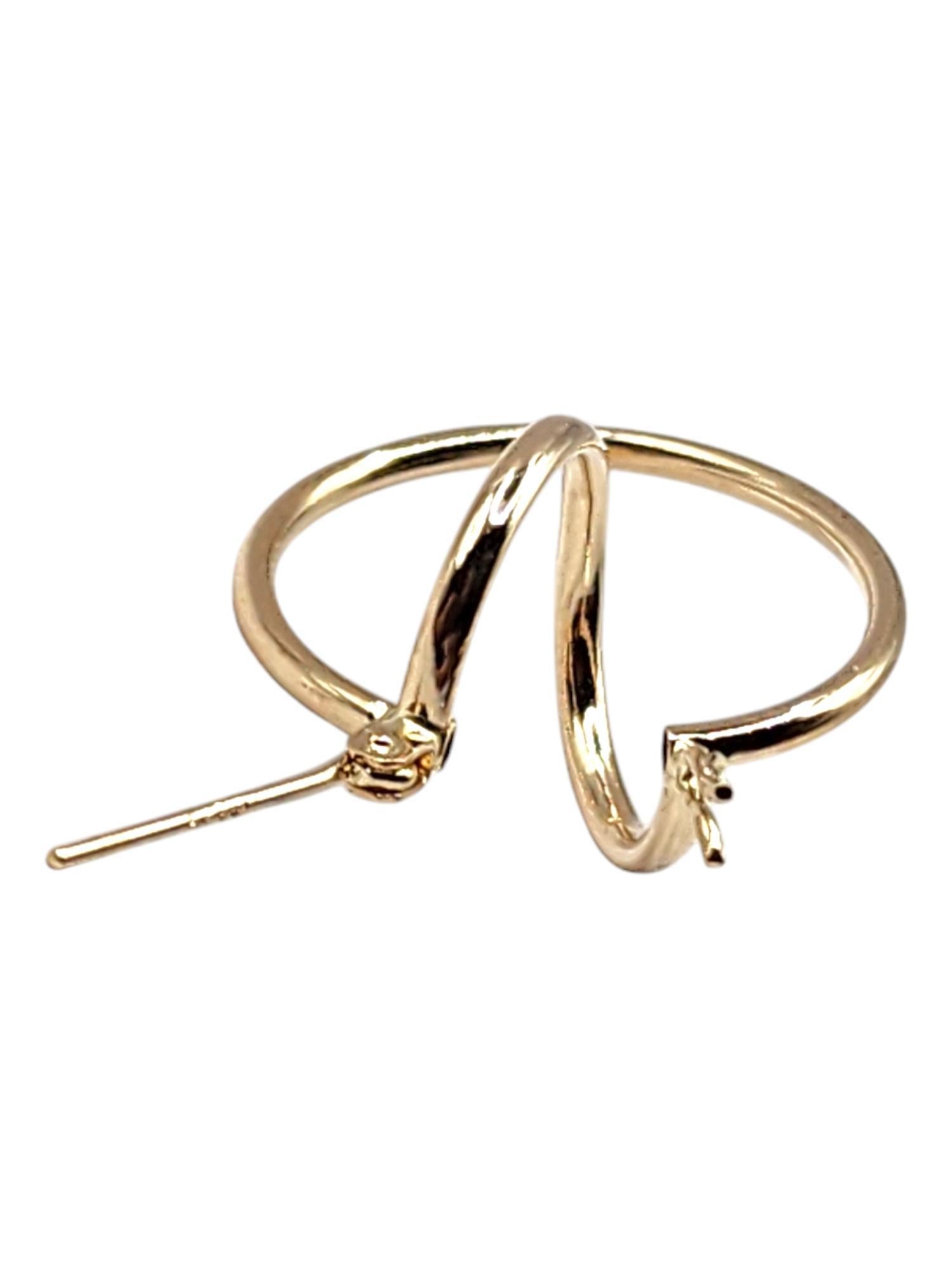 Orecchini a cerchio geometrico in oro giallo 14 carati #20485 in vendita 1