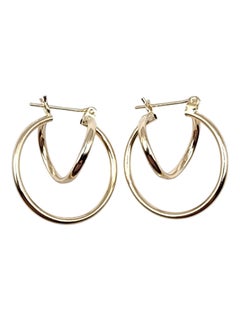 14 Karat Yellow Gold Geometric Circle Earrings #20485