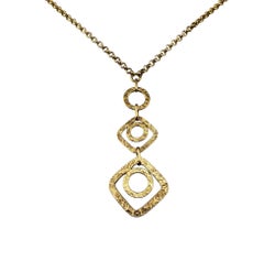 14 Karat Yellow Gold Geometric Pendant Necklace #21575