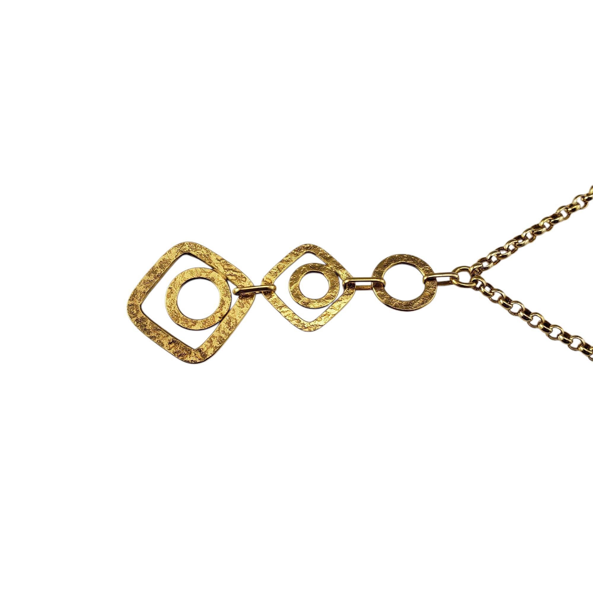Collana con ciondolo geometrico in oro giallo 14 carati #21575 In condizioni buone in vendita a Washington Depot, CT