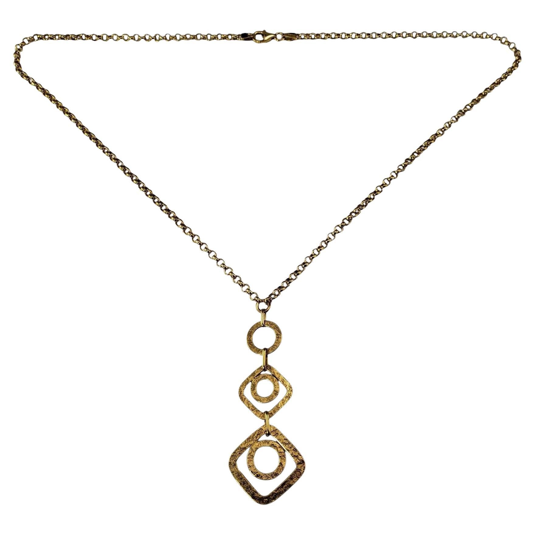 14 Karat Yellow Gold Geometric Pendant Necklace #21575