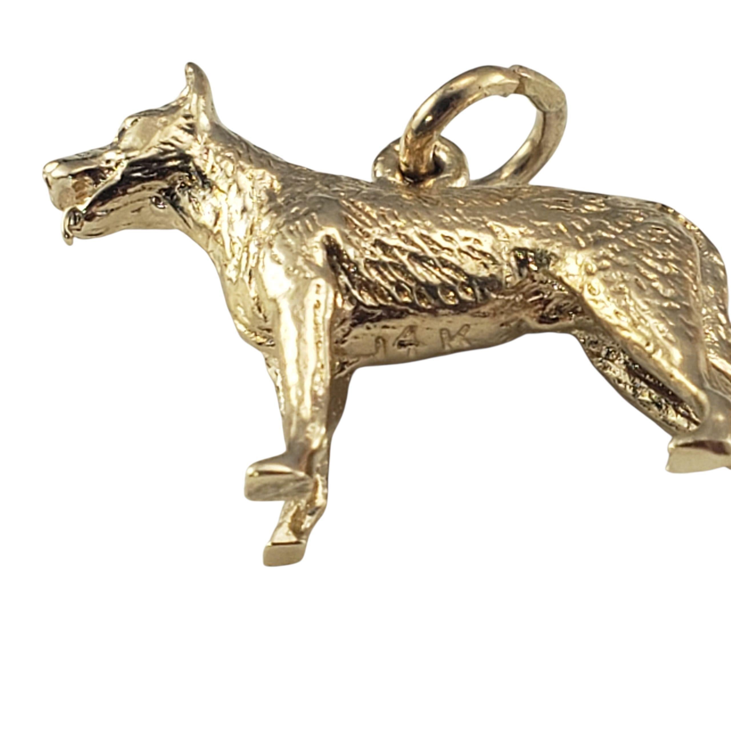 Or jaune 14 carats breloque chien berger allemand #23475 en vente 1