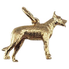 Or jaune 14 carats breloque chien berger allemand #23475