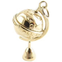 14 Karat Yellow Gold Globe Charm