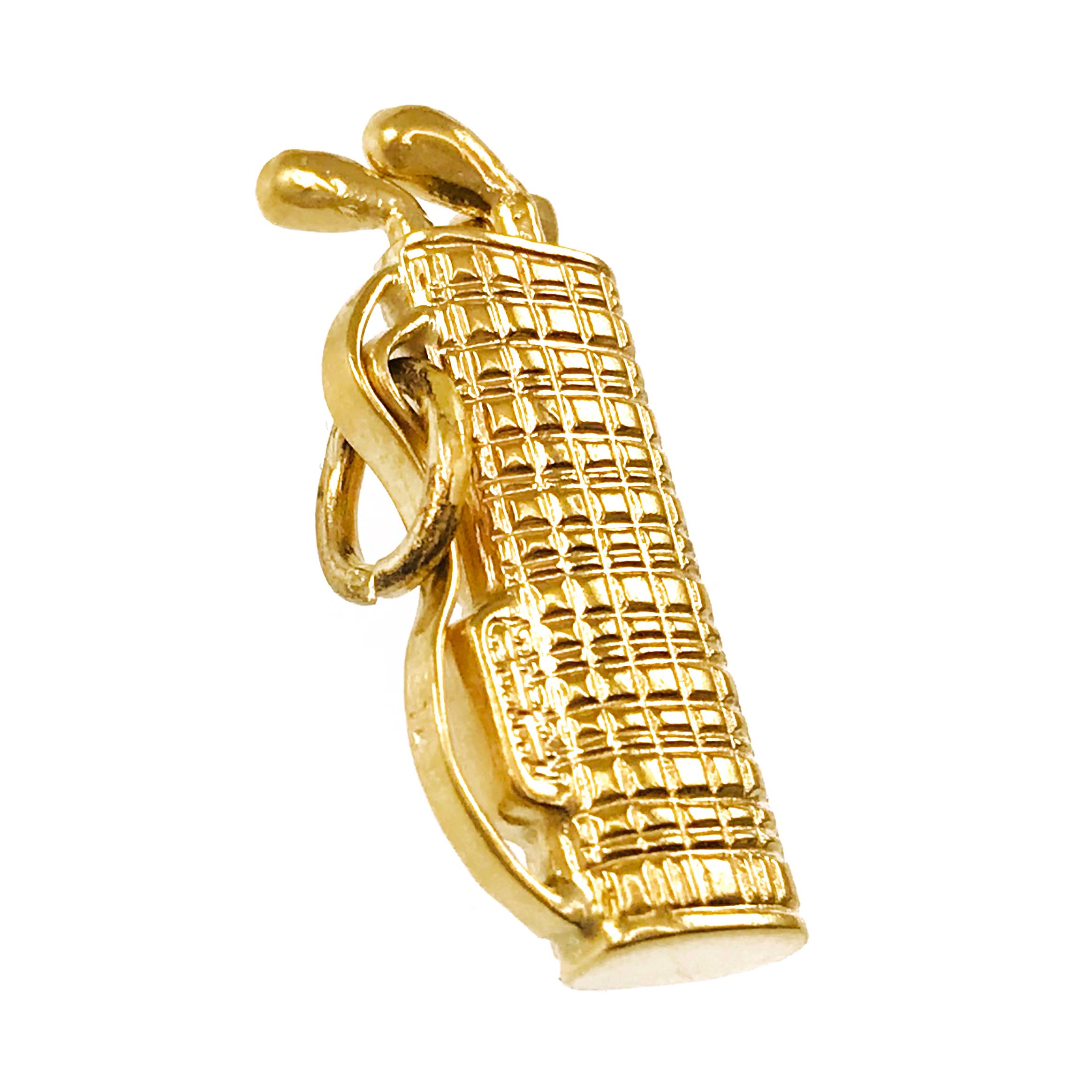 14 Karat Gelbgold Golfbag-Anhänger im Zustand „Gut“ im Angebot in Palm Desert, CA