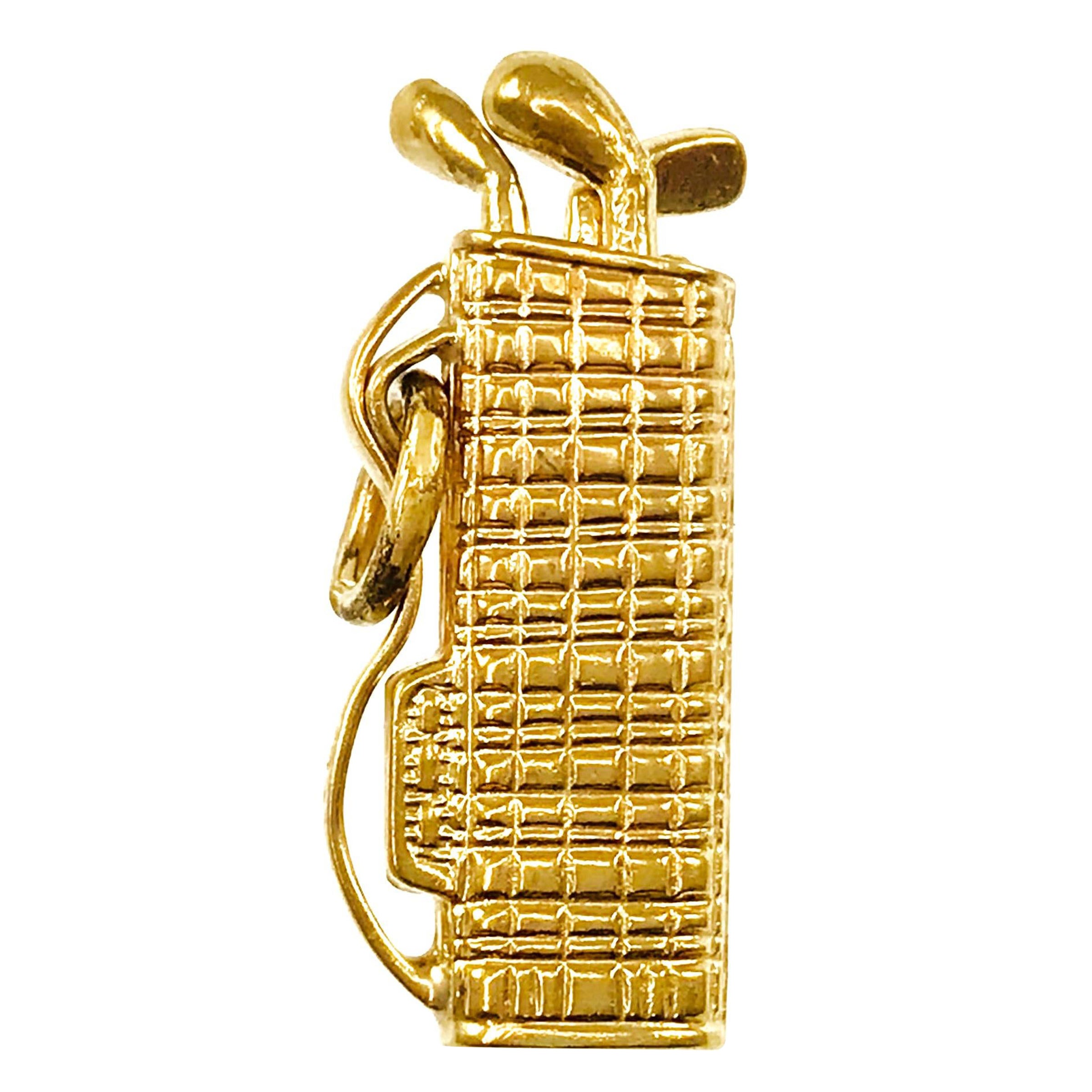 14 Karat Yellow Gold Golf Bag Pendant