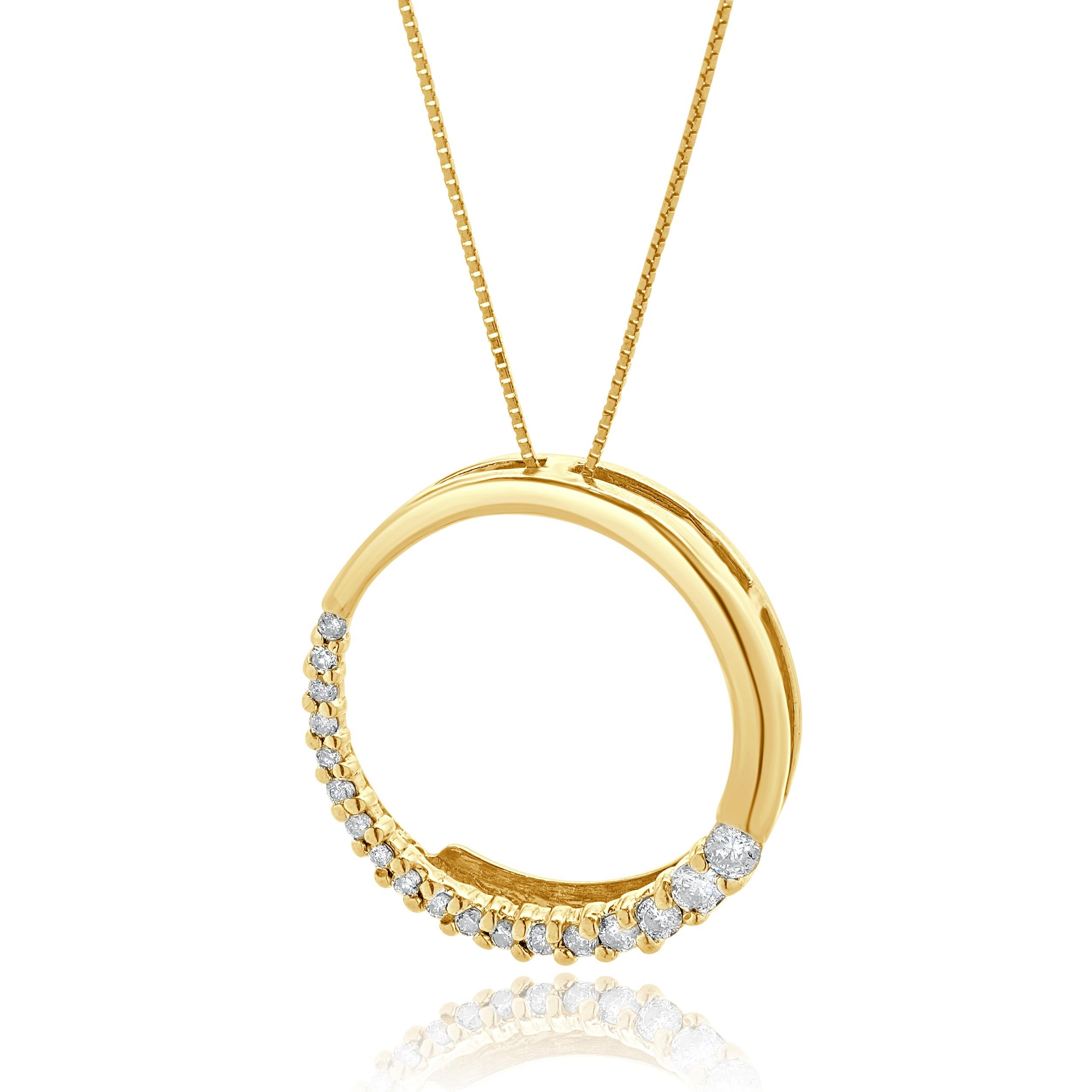 Designer: personalizzato
Materiale: Oro giallo 14
Diamanti: 18 diamanti rotondi taglio brillante = 0,15cttw
Colore: H
Chiarezza: SI3
Peso: 2.89 grammi
