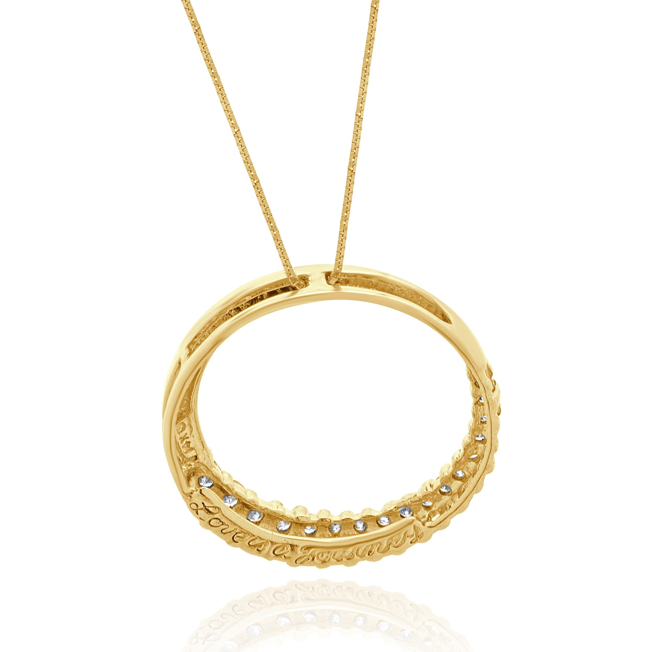 Taglio brillante Collana a mezzo cerchio con diamanti graduati in oro giallo 14 carati in vendita