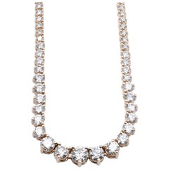 14 Karat Yellow Gold Graduated Diamond Riviera Necklace 14 Karat Yellow Gold Graduated Diamond Riviera Necklace