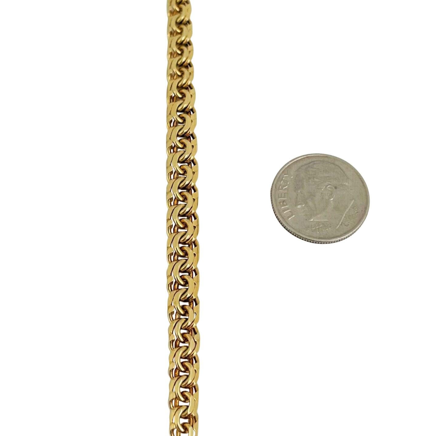 14 Karat Gelbgold abgestufte doppelkreisförmige gebogene Gliederkette für Damen oder Herren