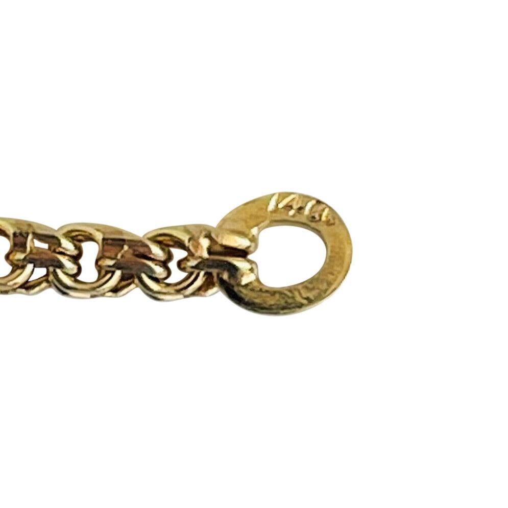 14 Karat Gelbgold abgestufte doppelkreisförmige gebogene Gliederkette 2