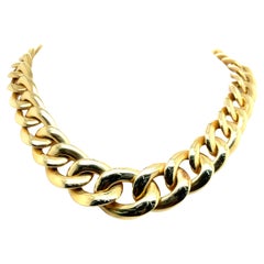 14 Karat Yellow Gold Graduated Oval Link Necklace 83.4 Grams Made In Italy 