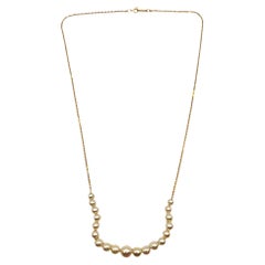 Collana di perle graduate in oro giallo 14 carati #19979