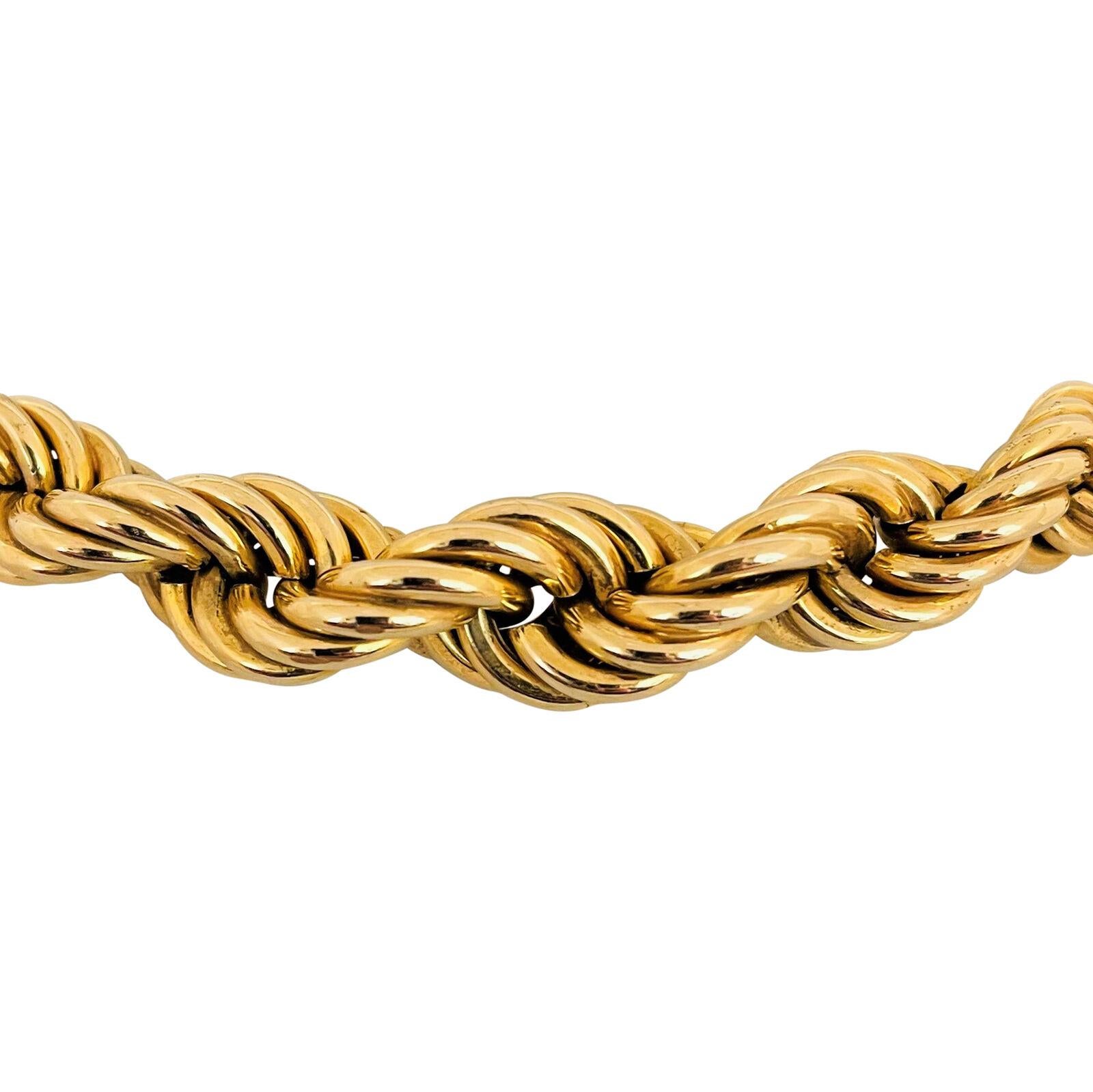 14 Karat Gelbgold abgestufte sehr dicke UnoAErre Damen Seil Halskette Italien im Zustand „Gut“ in Guilford, CT